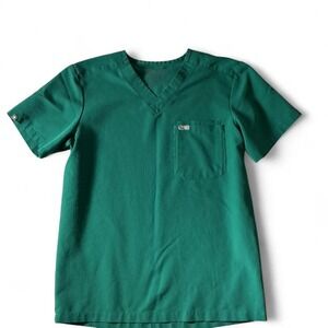FIGS Leon Three-Pocket Scrub Top Technical‎ Collection Scrub Men Green Small